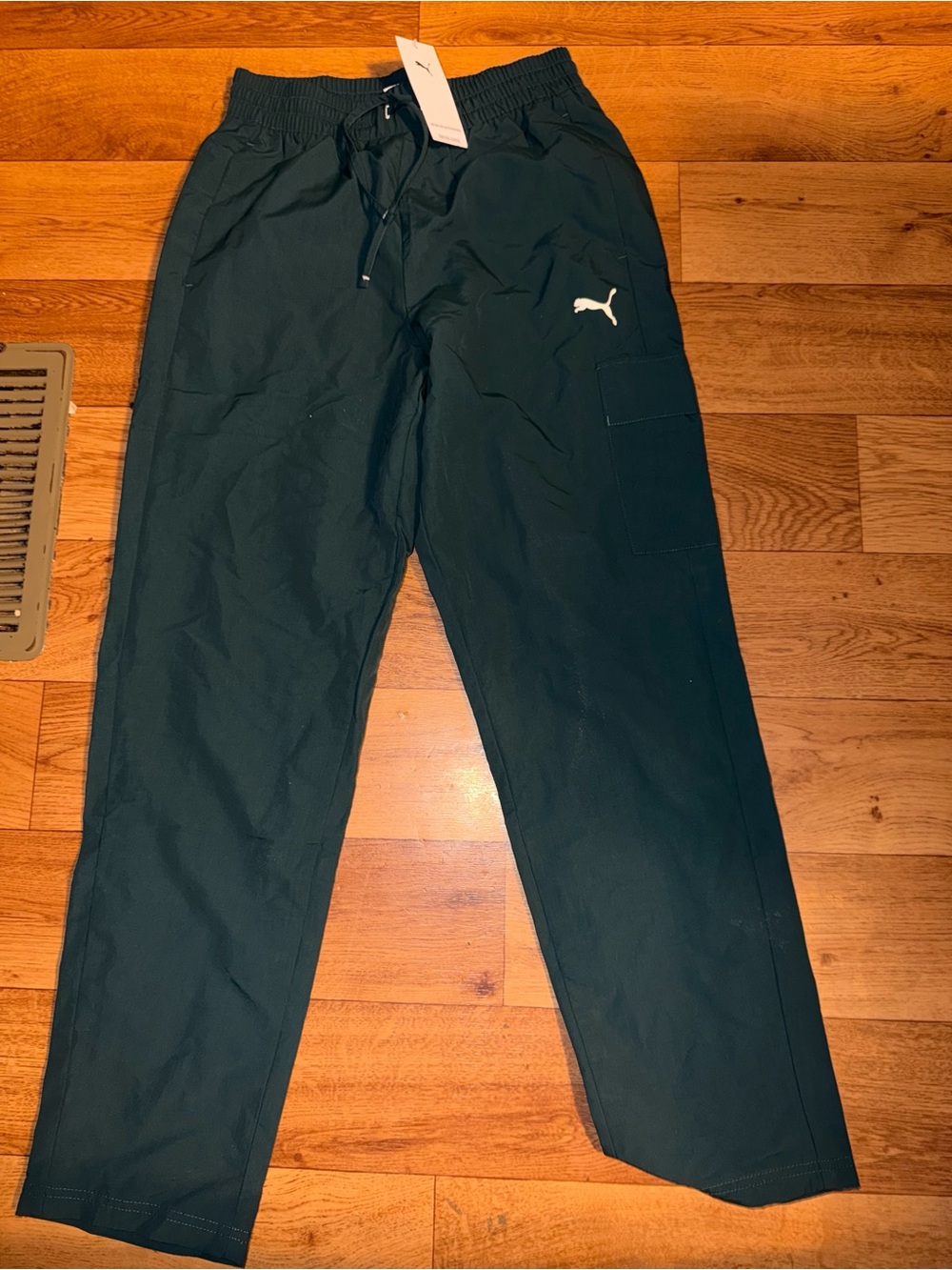 Puma Men's Dark Teal Cargo Joggers with Drawstring